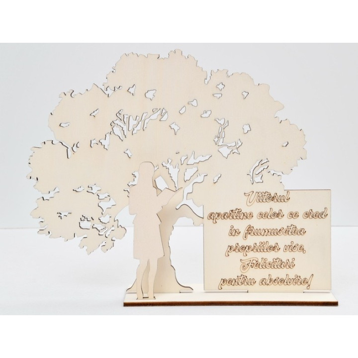 L242- Decupaj copac "Absolvire..." 30x24 cm  1buc