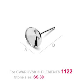 G0560-Tije cu bordura joasa pentru Swarovski Rivoli 8mm SS39 - bijuterii personalizate din argint | simoshop