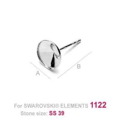 G0560-Tije cu bordura joasa pentru Swarovski Rivoli 8mm SS39 - bijuterii personalizate din argint | simoshop