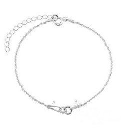 G0569-Baza bratara pentru link-uri 15 cm cu lantisor - bijuterii personalizate din argint | simoshop
