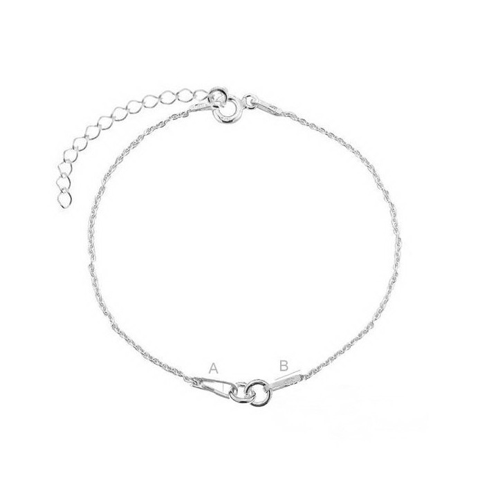 G0569-Baza bratara pentru link-uri 15 cm cu lantisor - bijuterii personalizate din argint | simoshop