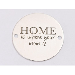 E1242-GS-Link din argint "Home is...." 16.5 mm / grosime 0.33 mm-1 buc