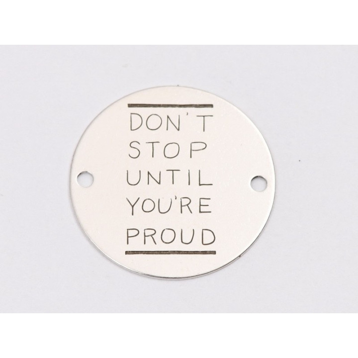 E1250-GS-Link din argint "Don`t Stop" 16.5 mm / grosime 0.33 mm-1 buc