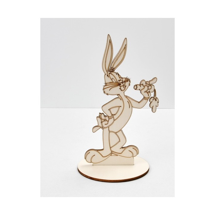 L245- Decupaj din lemn cu suport Bugs Bunny 21x12cm
