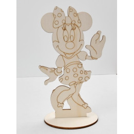 L246- Decupaj din lemn cu suport Minnie Mouse 25x15cm