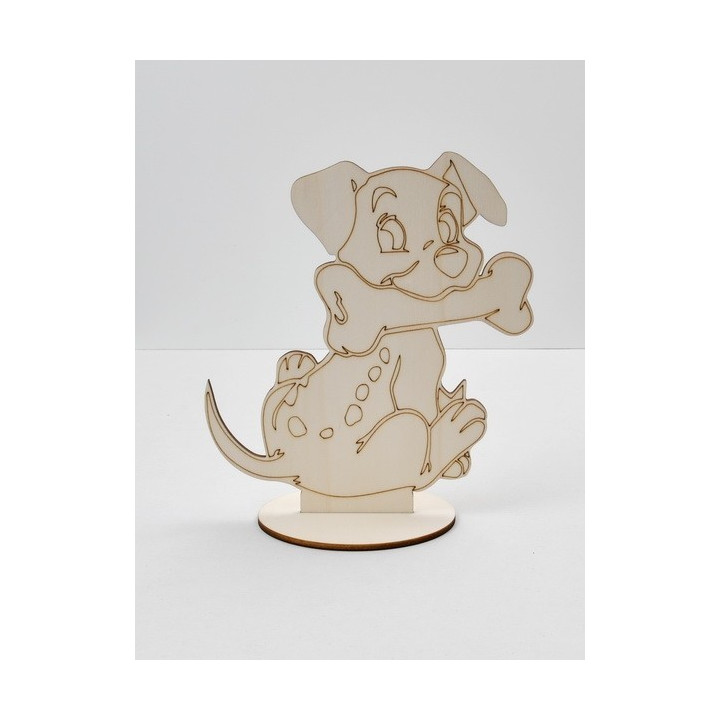 L254- Decupaj din lemn cu suport Lucky 101 Dalmatieni 22x20cm