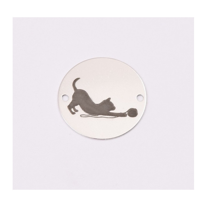 E1253-GS-Banut din argint 925 Pisica jucausa 16.5mm 0.33mm-1 buc