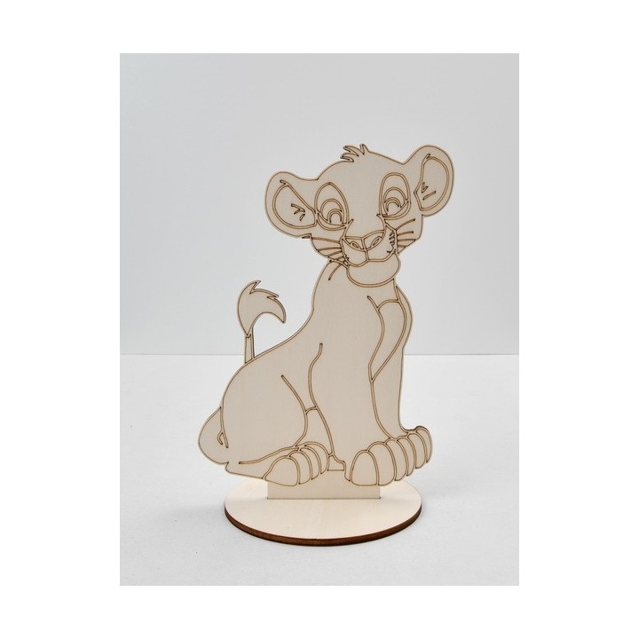 L257- Decupaj din lemn cu suport Simba 23x15cm