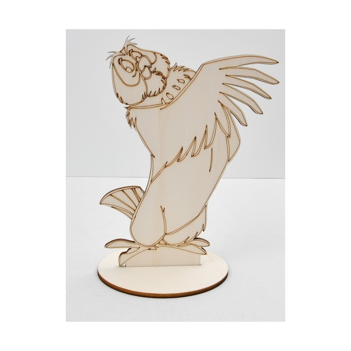 L260- Decupaj din lemn cu suport Bufnita din Winnie-the-Pooh 20x15cm