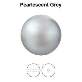 0644-Preciosa Round Pearl Maxima 1H Pearlescent Grey Crystal 8mm