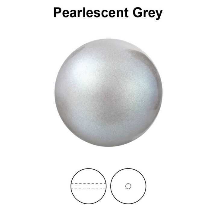 0644-Preciosa Round Pearl Maxima 1H Pearlescent Grey Crystal  8mm