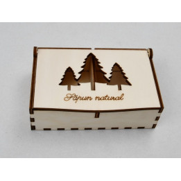 L266-Cutiuta din lemn cu doua compartimente Braduti 15x10cm 1buc