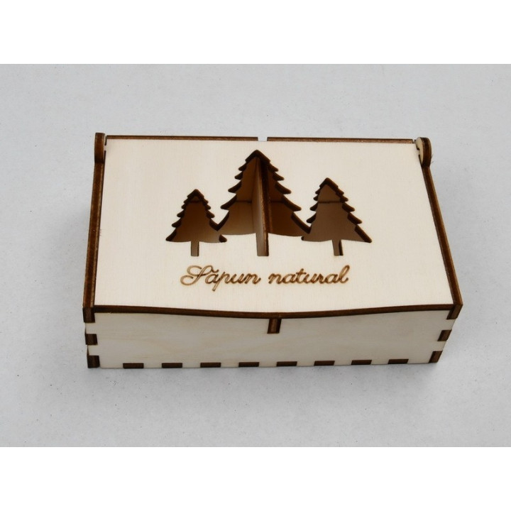 L266-Cutiuta din lemn cu doua compartimente Braduti 15x10cm 1buc