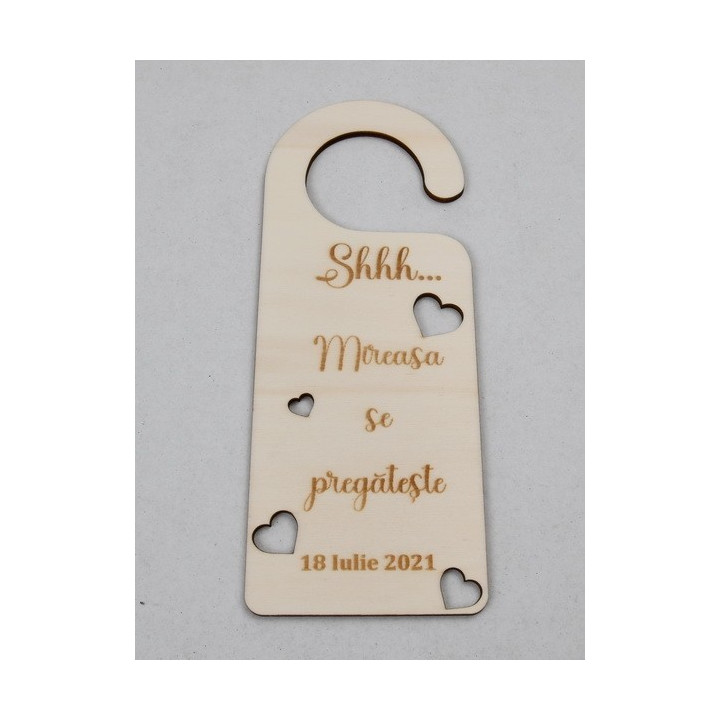 L271-Door Hanger personalizabil "Mireasa" 25x10cm 1buc
