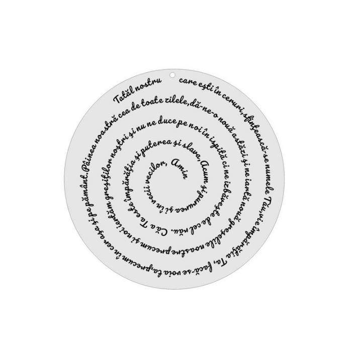Banut din argint 925 Tatal nostru in spirala 16.5mm 0.33mm E1255-G