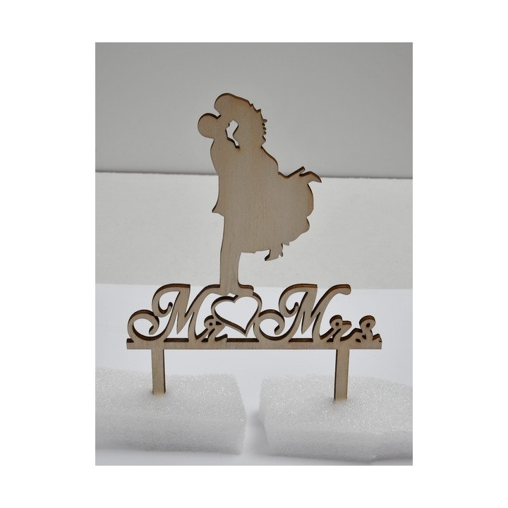 L282-Cake topper "Mr./Mrs." 13x18cm  1buc