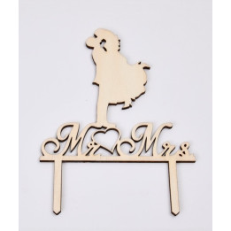 L282-Cake topper "Mr./Mrs." 13x18cm  1buc