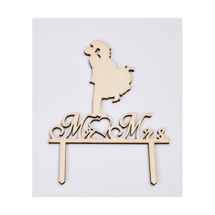 L282-Cake topper "Mr./Mrs." 13x18cm  1buc