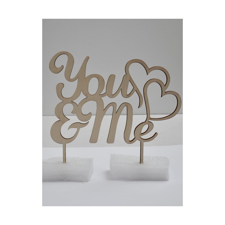 L284-Cake topper "You&Me" 17x19cm  1buc
