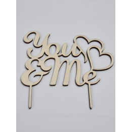 L284-Cake topper "You&Me" 17x19cm  1buc