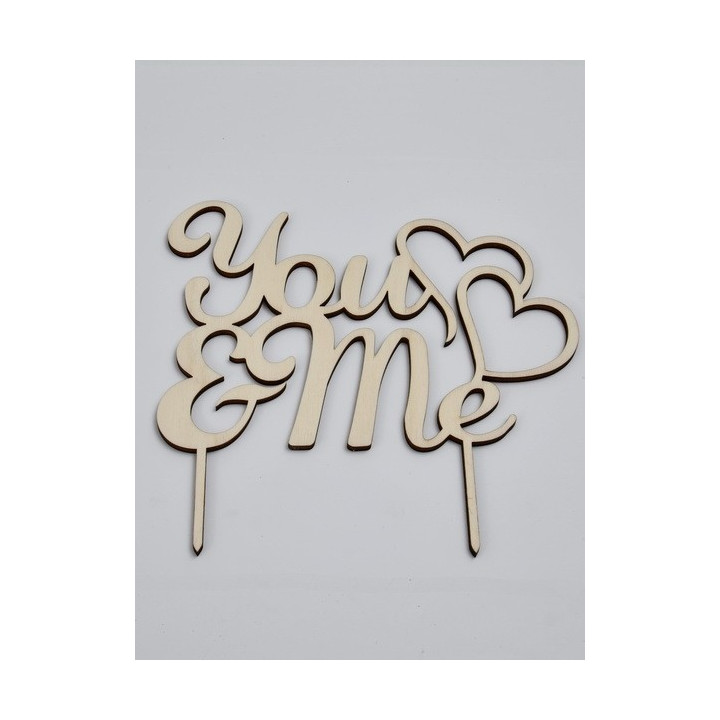 L284-Cake topper "You&Me" 17x19cm  1buc