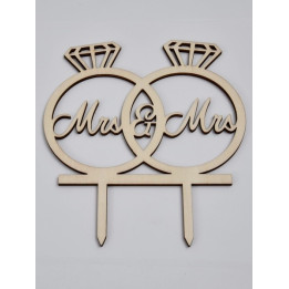 L285-Cake topper "Mrs./Mr." 16x18cm  1buc