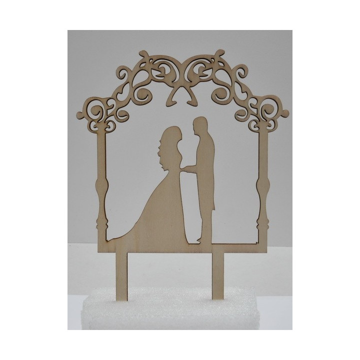 L286-Cake topper "Groom/Bride" 16x20cm  1buc