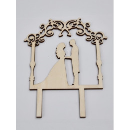 L286-Cake topper "Groom/Bride" 16x20cm  1buc
