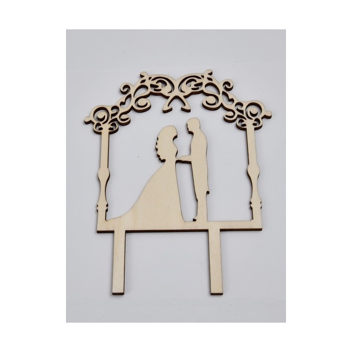 L286-Cake topper "Groom/Bride" 16x20cm  1buc