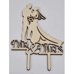 L287-Cake topper "Mr./Mrs." model 2 14x20cm  1buc