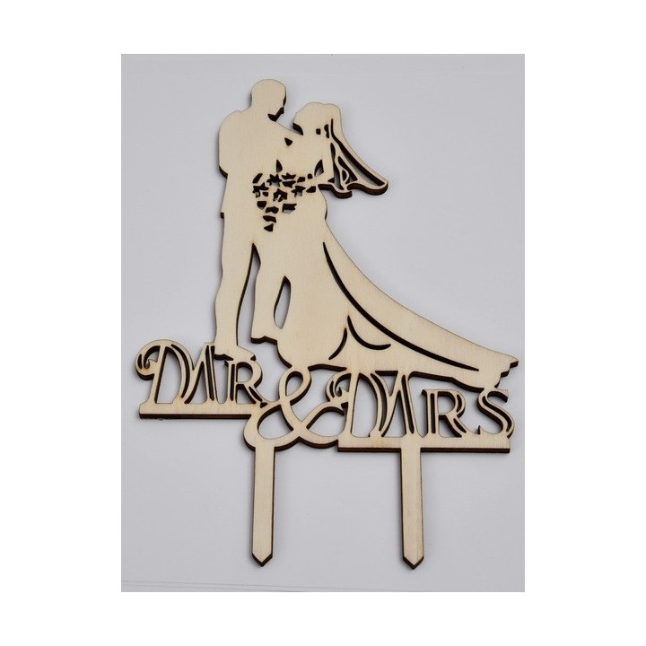 L287-Cake topper "Mr./Mrs." model 2 14x20cm  1buc
