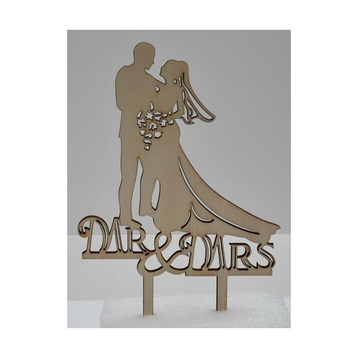 L287-Cake topper "Mr./Mrs." model 2 14x20cm  1buc