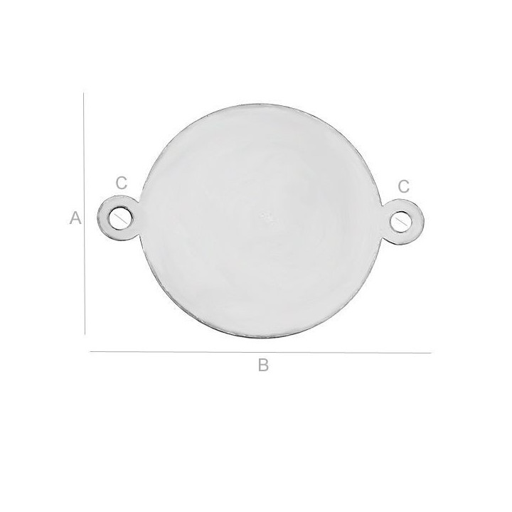 G0619-Link banut argint 14mm 0.5mm gauri 0.6mm