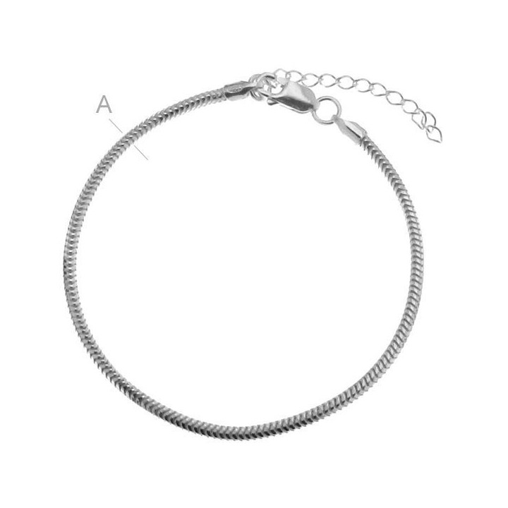 G0624-Baza bratara charm-uri tip pandora 18+4cm - bijuterii personalizate din argint | simoshop