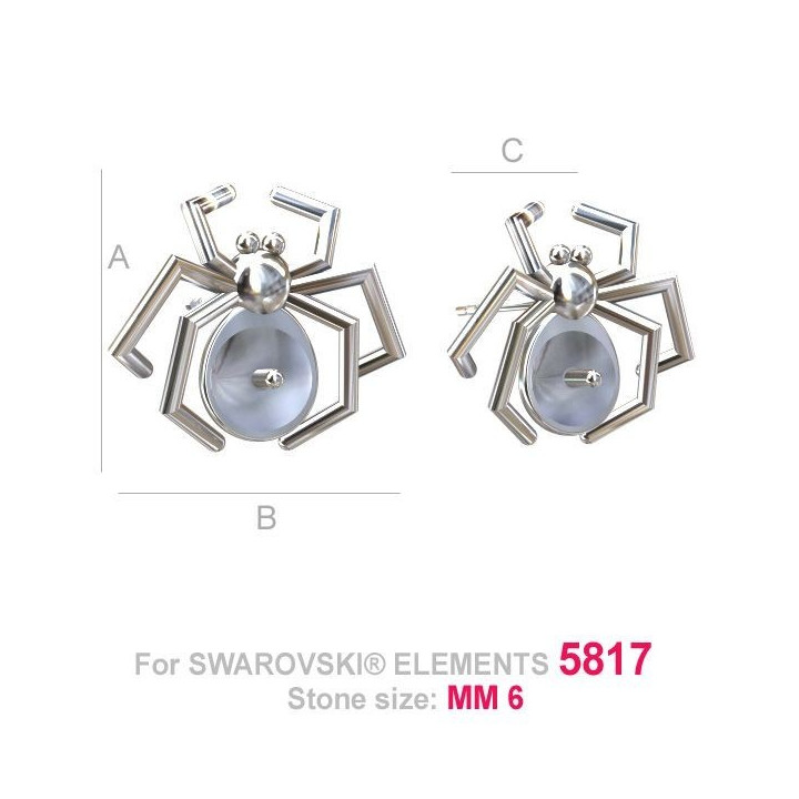 G0631-Tija paianjen perle gaurite pe jumatate 5817 de 6mm - bijuterii personalizate din argint | simoshop