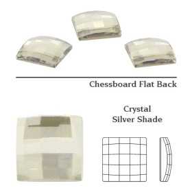 P2198-Swarovski Elements 2493 Chessboard Crystal Silver Shade HF 10mm - bijuterii personalizate din argint | simoshop