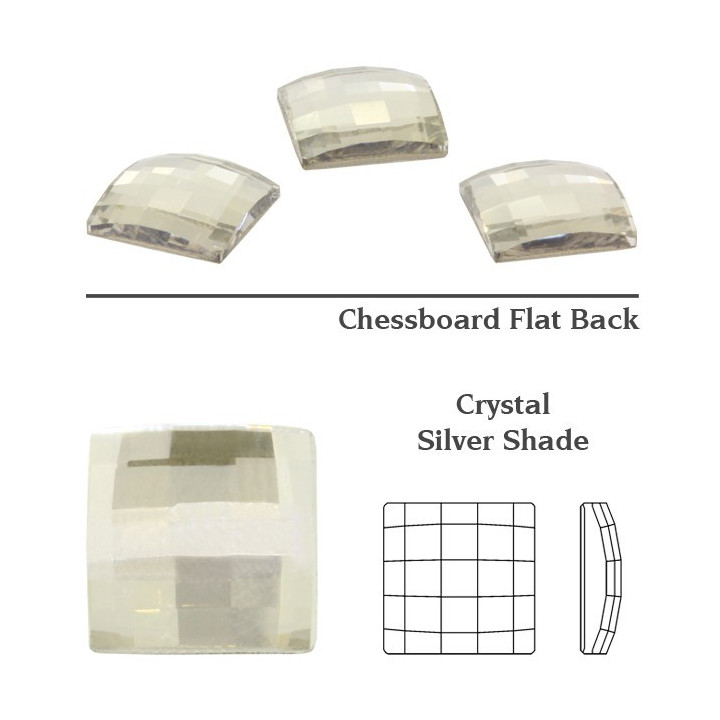 P2198-Swarovski Elements 2493 Chessboard Crystal Silver Shade HF 10mm - bijuterii personalizate din argint | simoshop