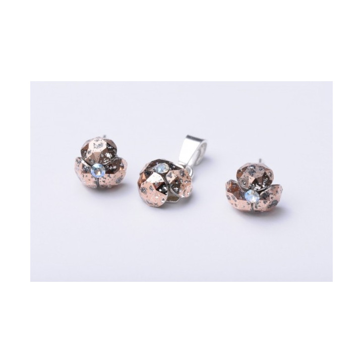 SERVICIU LIPIRE 3 CRISTALE XIRIUS SS29-SS34-SS39 IN FORMA DE FLORICICA-Pereche - bijuterii personalizate din argint | simoshop