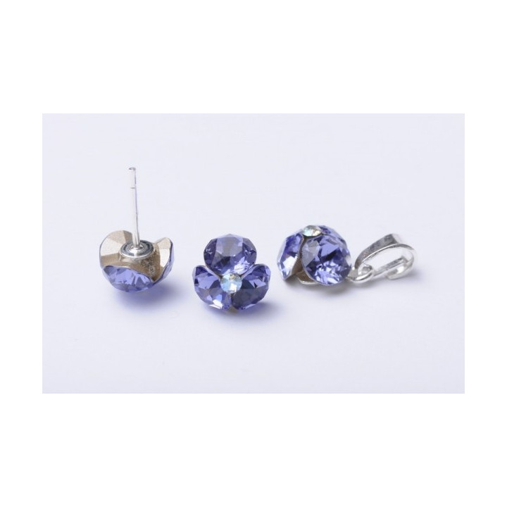 SERVICIU LIPIRE 3 CRISTALE XIRIUS SS29-SS34-SS39 IN FORMA DE FLORICICA-Pereche - bijuterii personalizate din argint | simoshop