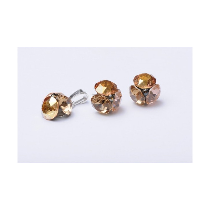 SERVICIU LIPIRE 3 CRISTALE XIRIUS SS29-SS34-SS39 IN FORMA DE FLORICICA-Pereche - bijuterii personalizate din argint | simoshop