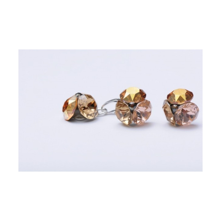 SERVICIU LIPIRE 3 CRISTALE XIRIUS SS29-SS34-SS39 IN FORMA DE FLORICICA-Pereche - bijuterii personalizate din argint | simoshop