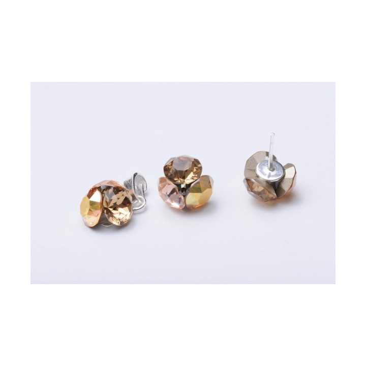 SERVICIU LIPIRE 3 CRISTALE XIRIUS SS29-SS34-SS39 IN FORMA DE FLORICICA-Pereche - bijuterii personalizate din argint | simoshop