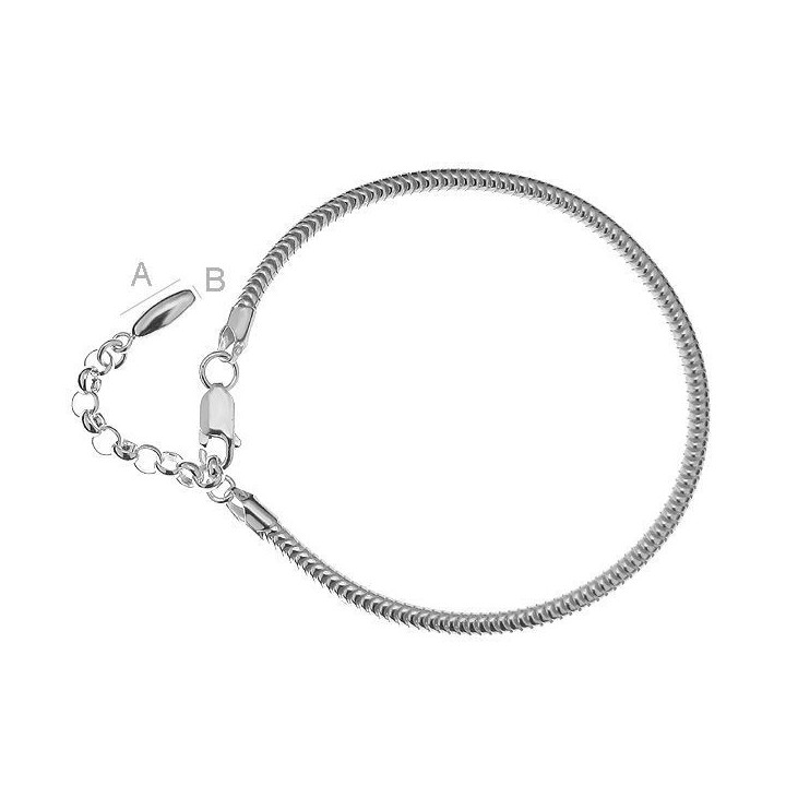 G0637-Baza bratara charm-uri pandora 17 + 4 cm 1 buc - bijuterii personalizate din argint | simoshop