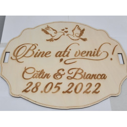 L288-Decoratiune nunta personalizabila 50x40 cm  1buc
