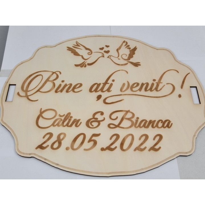 L288-Decoratiune nunta personalizabila 50x40 cm  1buc