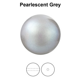 0180-Preciosa Round Pearl Maxima 1H Pearlescent Grey 10mm