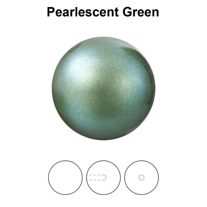0215-Preciosa Nacre Pearl Round-Semi Maxima,Pearlescent Green 12mm