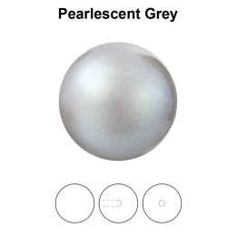 0213-Preciosa Nacre Pearl Round-Semi Maxima Pearlescent Grey 10mm