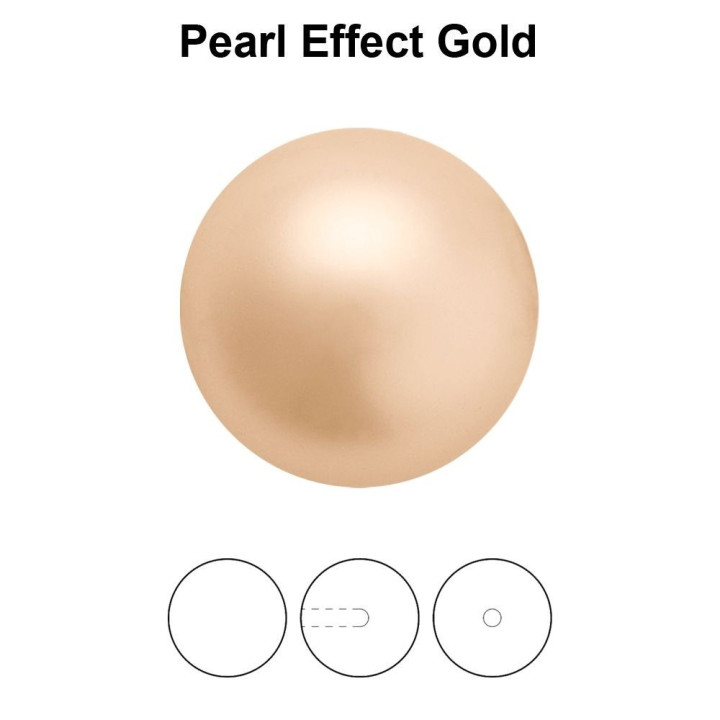0235-Preciosa Nacre Round-Semi Maxima, Gold Pearl Effect 12mm
