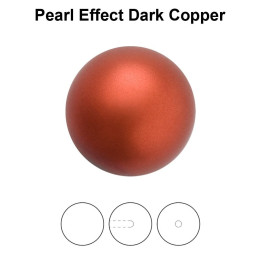 0237-Preciosa Round Pearl Maxima 1/2H, Dark Cooper Pearl Effect 12mm